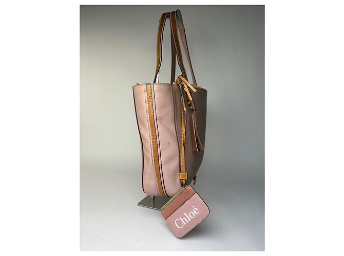 Vintage Chloé Leder Tote Dusty Pink Gold Metallisch - Ansicht 8