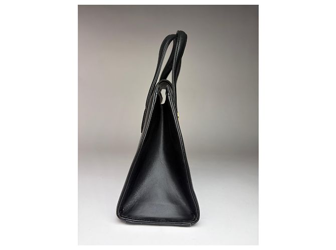Vintage Givenchy Structured Leather Top-Handle Bag Late 1980s Black - view 4