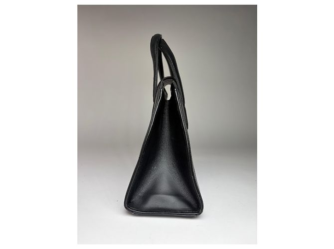 Vintage Givenchy Structured Leather Top-Handle Bag Late 1980s Black - view 7
