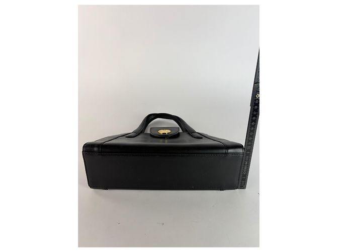 Vintage Givenchy Structured Leather Top-Handle Bag Late 1980s Black - view 9