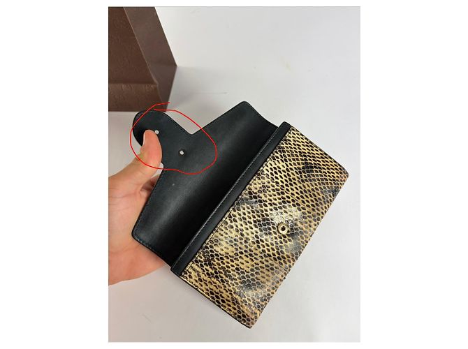 Vintage Gucci Python-Effect Bifold Wallet c. 2000s Tan Black Camel - view 3