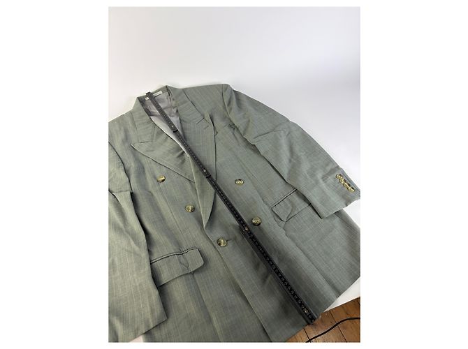 Abito vintage Givenchy da uomo, doppiopetto, grigio chiaro a righe, M - vista 3