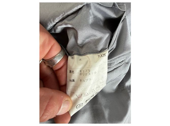 Abito vintage Givenchy da uomo, doppiopetto, grigio chiaro a righe, M - vista 9