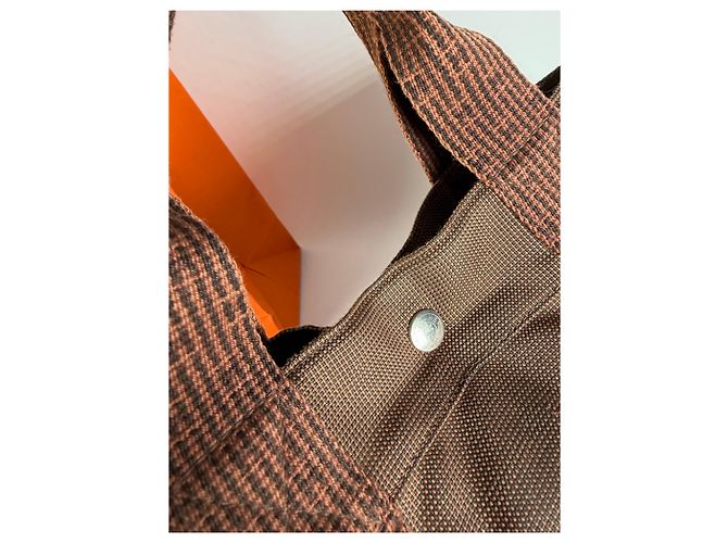 Vintage Hermès Herline Canvas Tote Ende der 1990er Brown Braun - Ansicht 10