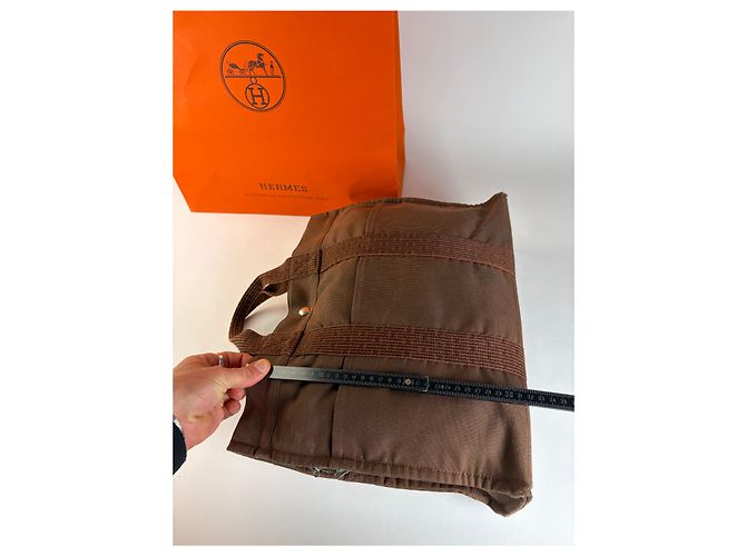 Vintage Hermès Herline Canvas Tote Ende der 1990er Brown Braun - Ansicht 12