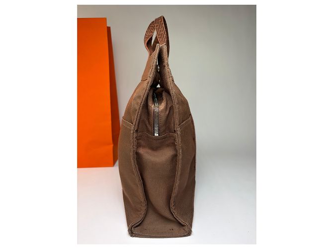 Vintage Hermès Herline Canvas Tote Ende der 1990er Brown Braun - Ansicht 8