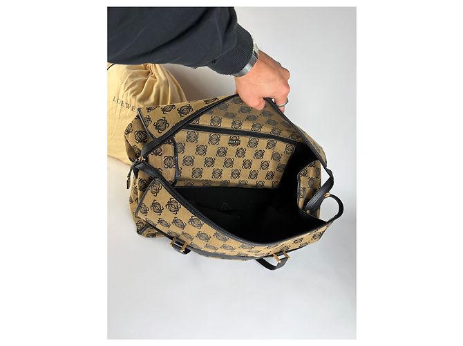 Vintage Loewe Anagram Canvas Tote Ende 1990s Beige Black - Ansicht 3