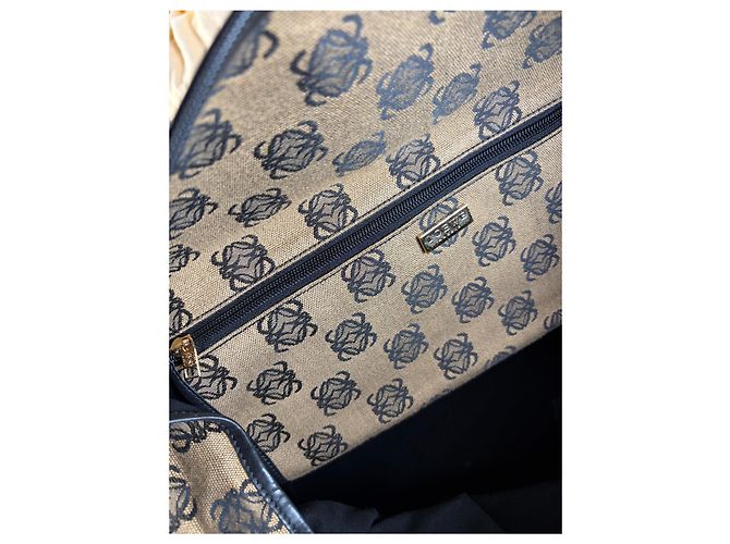 Vintage Loewe Anagram Canvas Tote Ende 1990s Beige Black - Ansicht 4