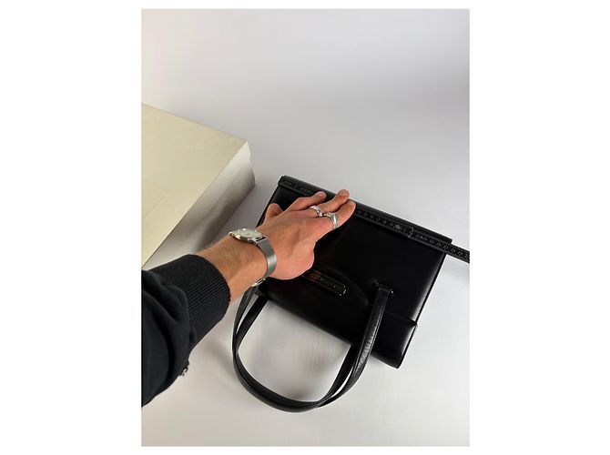 Vintage Givenchy Structured Top-Handle Bag Late 1990s Black - view 10
