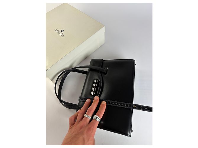 Vintage Givenchy Structured Top-Handle Bag Late 1990s Black - view 11