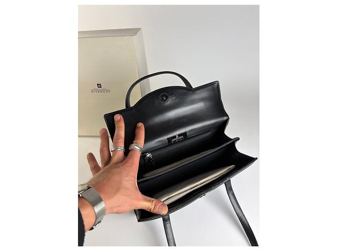 Vintage Givenchy Structured Top-Handle Bag Late 1990s Black - view 3