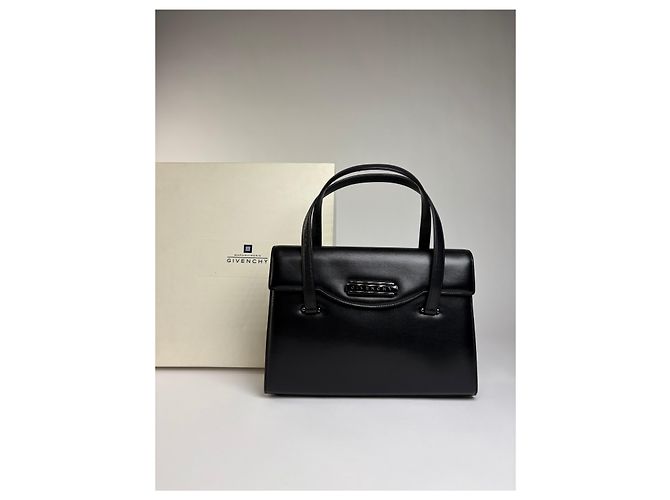 Vintage Givenchy Structured Top-Handle Bag Late 1990s Black - view 5
