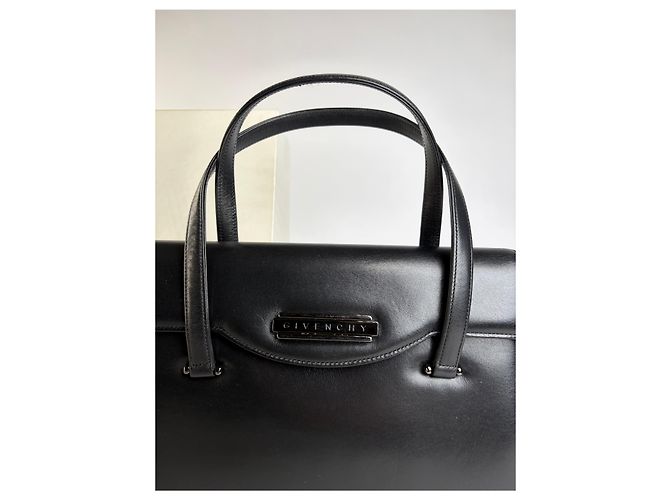 Vintage Givenchy Structured Top-Handle Bag Late 1990s Black - view 6
