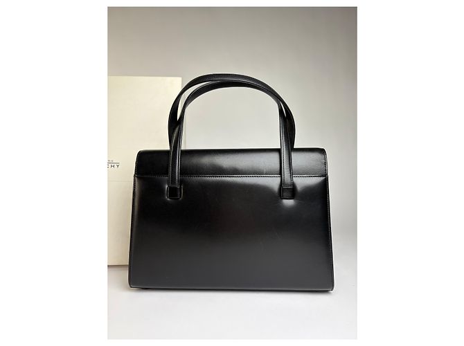 Vintage Givenchy Structured Top-Handle Bag Late 1990s Black - view 8