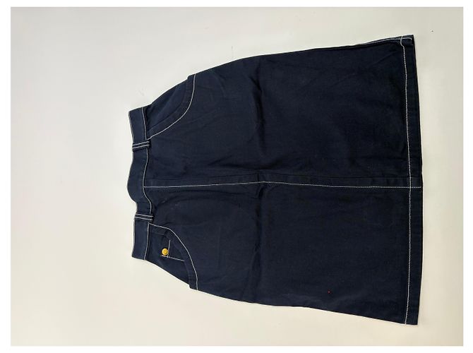 Gonna a matita in denim Givenchy Boutique Vintage fine anni '90 Navy S Blu navy - vista 10
