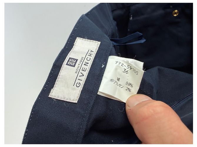 Gonna a matita in denim Givenchy Boutique Vintage fine anni '90 Navy S Blu navy - vista 11