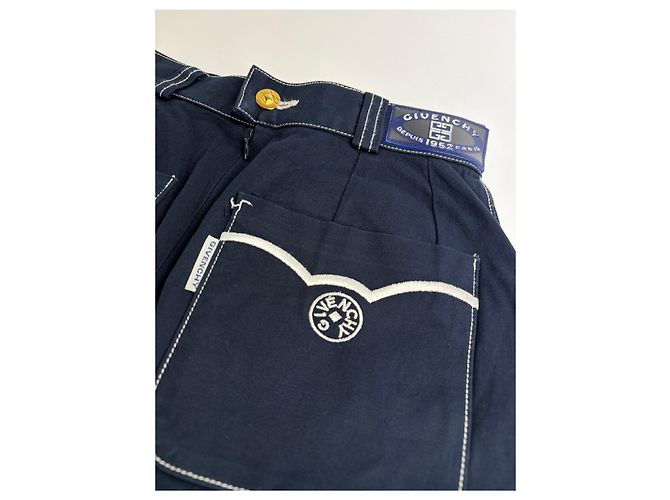 Gonna a matita in denim Givenchy Boutique Vintage fine anni '90 Navy S Blu navy - vista 7