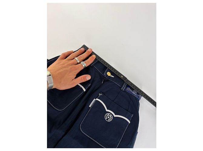 Gonna a matita in denim Givenchy Boutique Vintage fine anni '90 Navy S Blu navy - vista 8