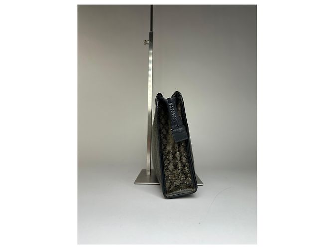 Céline Borsa a Clutch Vintage Celine Macadam Canvas Fine anni '80 Verde Scuro Grigio - vista 4