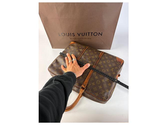 Vintage Louis Vuitton Monogram Canvas Strukturierte Aktentasche 2005 Brown Braun - Ansicht 10