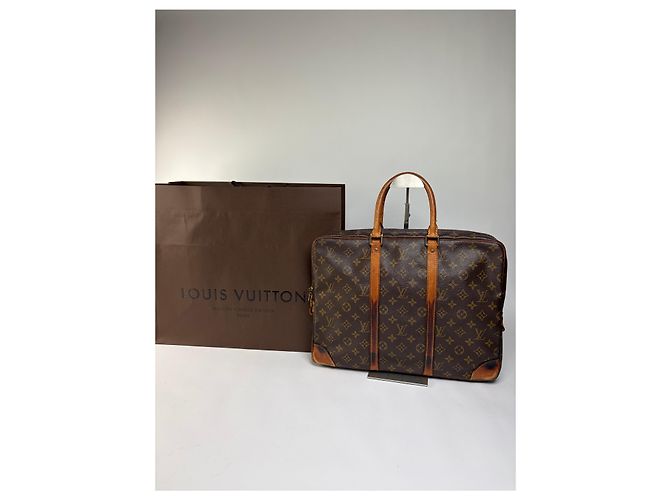 Vintage Louis Vuitton Monogram Canvas Strukturierte Aktentasche 2005 Brown Braun - Ansicht 2