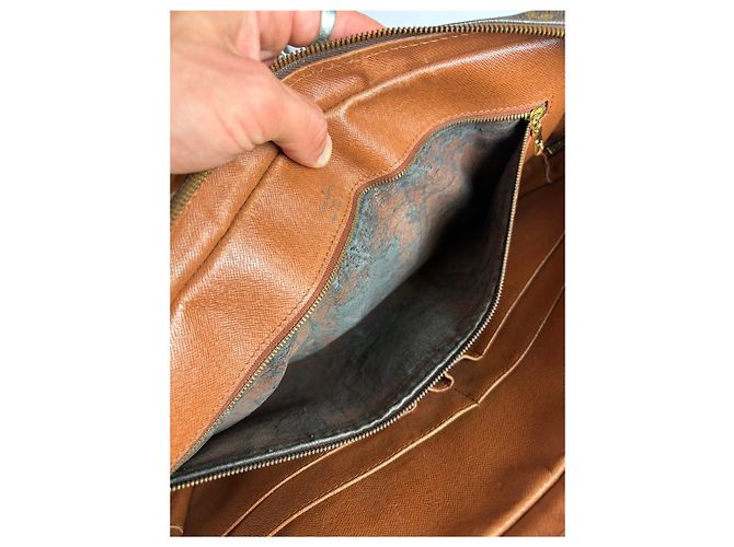 Vintage Louis Vuitton Monogram Canvas Strukturierte Aktentasche 2005 Brown Braun - Ansicht 3