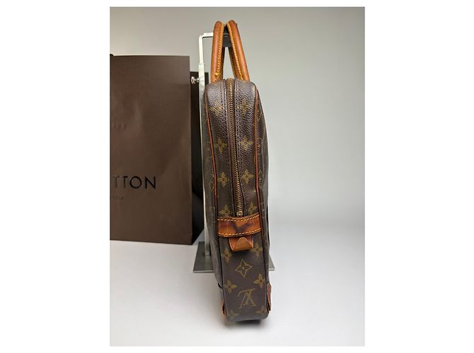 Vintage Louis Vuitton Monogram Canvas Strukturierte Aktentasche 2005 Brown Braun - Ansicht 6