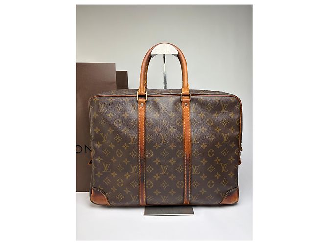 Vintage Louis Vuitton Monogram Canvas Strukturierte Aktentasche 2005 Brown Braun - Ansicht 7