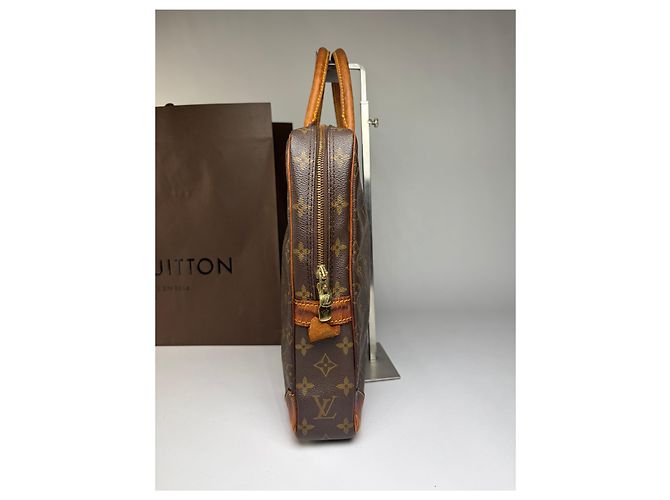 Vintage Louis Vuitton Monogram Canvas Strukturierte Aktentasche 2005 Brown Braun - Ansicht 8