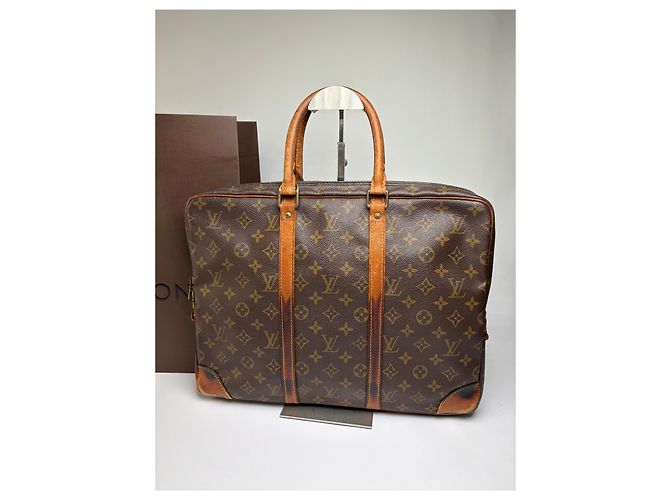 Vintage Louis Vuitton Monogram Canvas Strukturierte Aktentasche 2005 Brown Braun - Ansicht 9