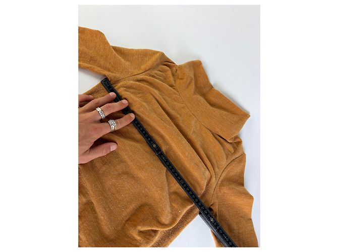 Top a maniche lunghe Vintage Issey Miyake Rust Orange S - vista 6