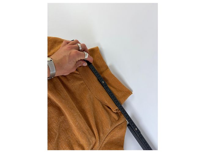 Top a maniche lunghe Vintage Issey Miyake Rust Orange S - vista 7