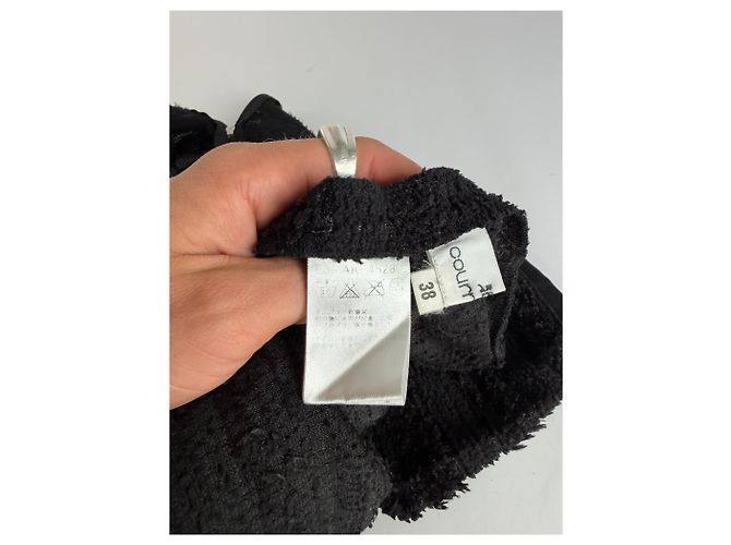 Courreges Abito midi a righe testurizzate Vintage Courrèges Nero M - vista 10