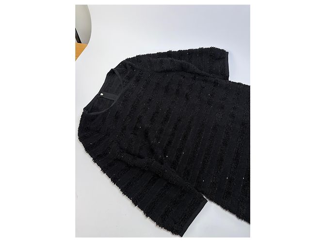 Courreges Abito midi a righe testurizzate Vintage Courrèges Nero M - vista 5