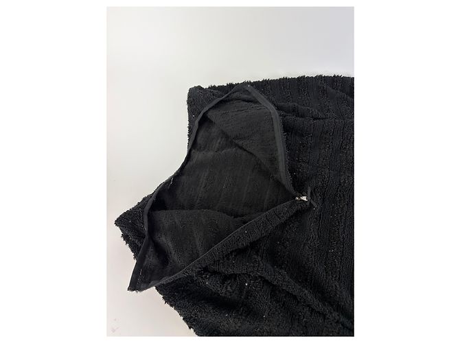 Courreges Abito midi a righe testurizzate Vintage Courrèges Nero M - vista 9
