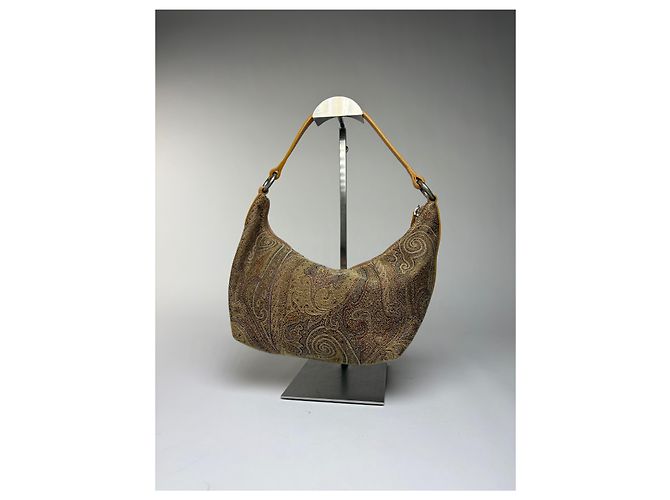 Vintage Etro Paisley Jacquard Hobo Bag Ende 1990s Brown Rust Braun - Ansicht 10