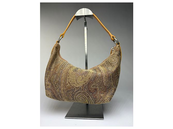 Vintage Etro Paisley Jacquard Hobo Bag Ende 1990s Brown Rust Braun - Ansicht 2