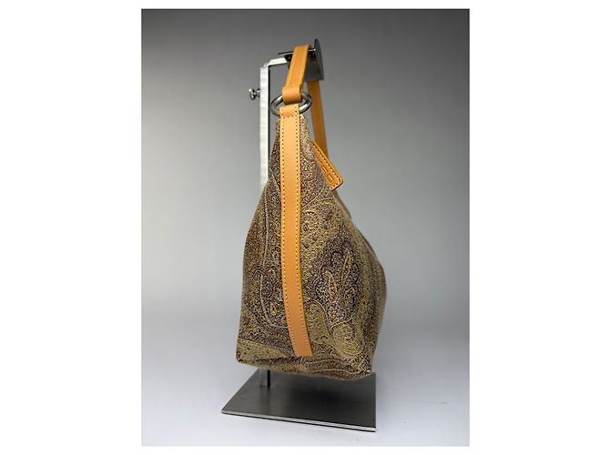 Vintage Etro Paisley Jacquard Hobo Bag Ende 1990s Brown Rust Braun - Ansicht 7