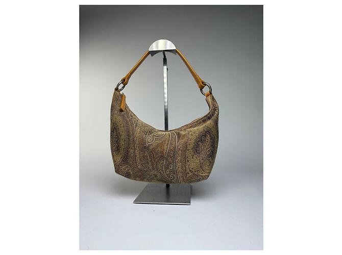 Vintage Etro Paisley Jacquard Hobo Bag Ende 1990s Brown Rust Braun - Ansicht 8