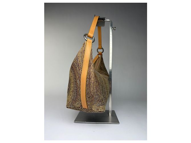 Vintage Etro Paisley Jacquard Hobo Bag Ende 1990s Brown Rust Braun - Ansicht 9