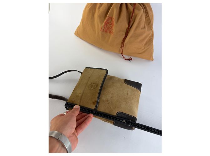 Loewe Vintage Schultertasche mit Klappe Ende der 1990er Beige Brown - Ansicht 11