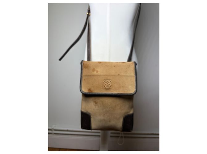 Loewe Vintage Schultertasche mit Klappe Ende der 1990er Beige Brown - Ansicht 13