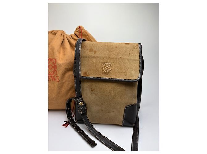 Loewe Vintage Schultertasche mit Klappe Ende der 1990er Beige Brown - Ansicht 14