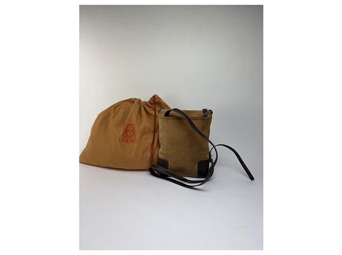 Loewe Vintage Schultertasche mit Klappe Ende der 1990er Beige Brown - Ansicht 2
