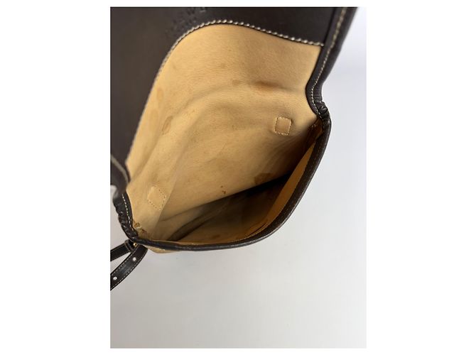 Loewe Vintage Schultertasche mit Klappe Ende der 1990er Beige Brown - Ansicht 3