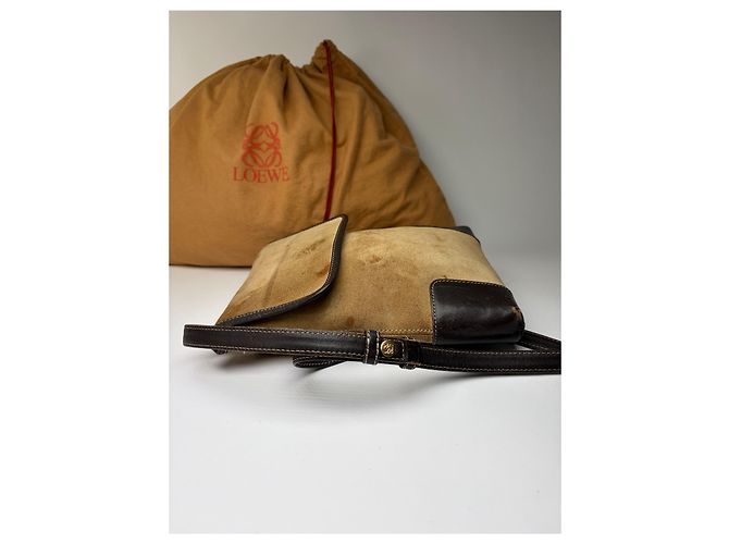 Loewe Vintage Schultertasche mit Klappe Ende der 1990er Beige Brown - Ansicht 6