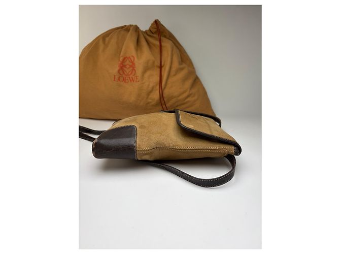 Loewe Vintage Schultertasche mit Klappe Ende der 1990er Beige Brown - Ansicht 8