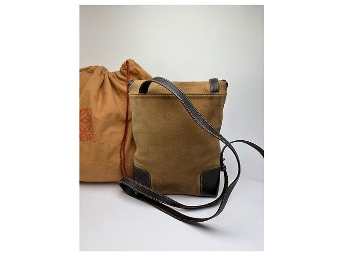 Loewe Vintage Schultertasche mit Klappe Ende der 1990er Beige Brown - Ansicht 9