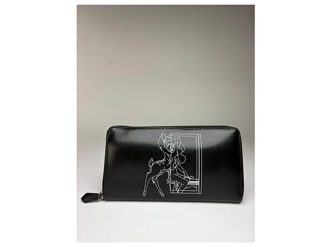 Vintage Givenchy Bambi Print Leather Bifold Wallet 2013 Black - view 11