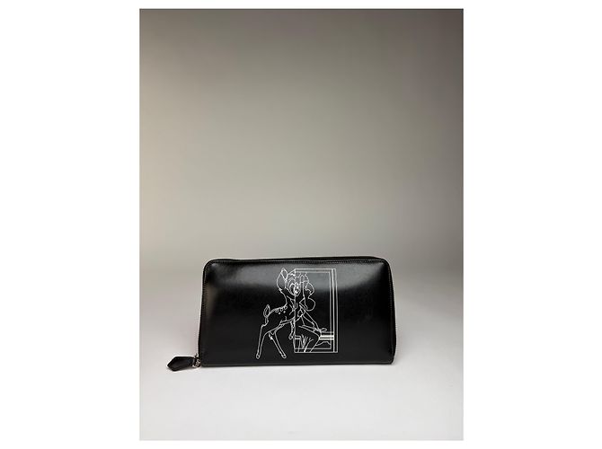 Vintage Givenchy Bambi Print Leather Bifold Wallet 2013 Black - view 6